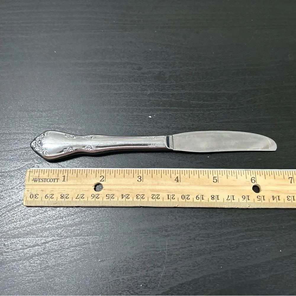 Oneida Cube Stainless Dover Teaspoon 6” & Butter Knife 6 3/4”